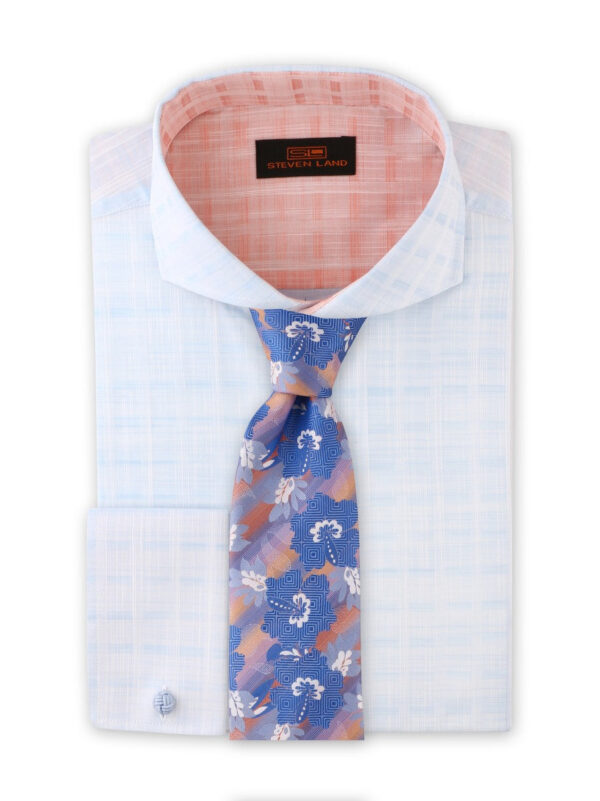 Strié Check Dress Shirt | Blue | DA1902 - Image 5