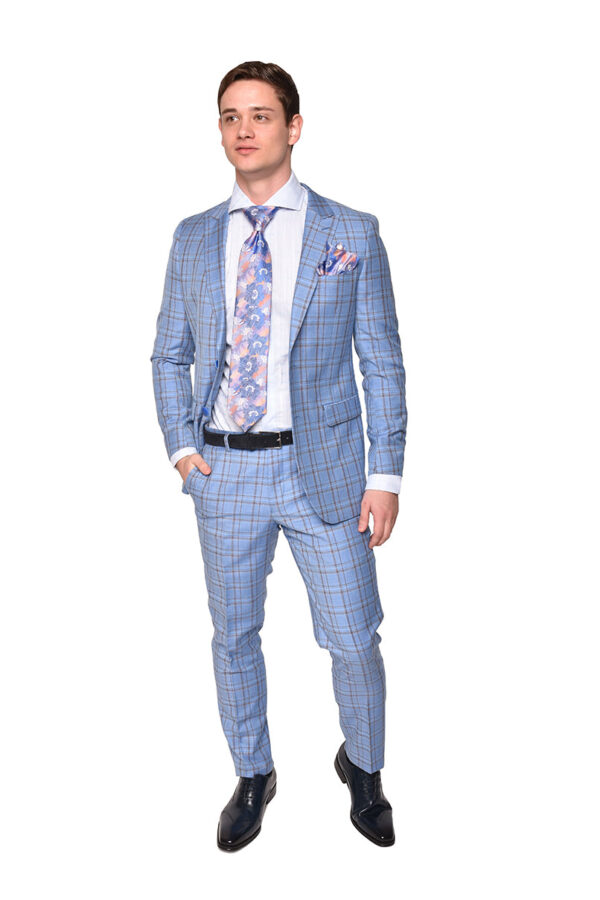 Strié Check Dress Shirt | Blue | DA1902 - Image 4