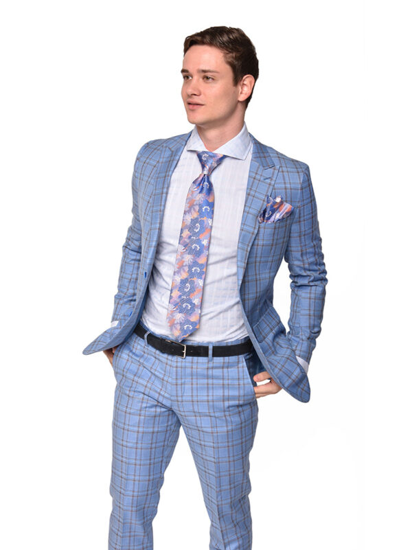 Strié Check Dress Shirt | Blue | DA1902 - Image 3