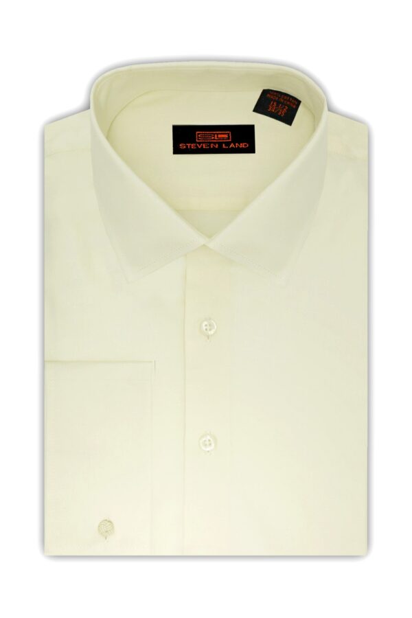 The Next Generation Satin Dress Shirt | 100% Cotton | Modern Point Collar | Cream