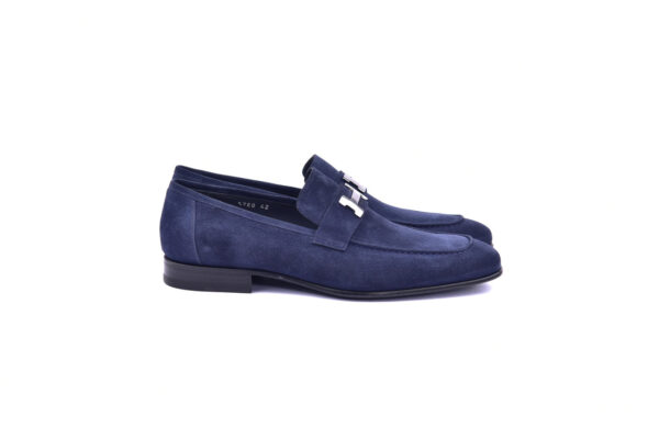 Corrente 5760 - H Buckle loafer - Navy suede - Image 2