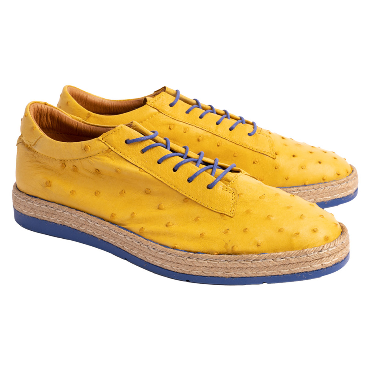 Men's gazelle yellow outlet leather ostrich pack shoes