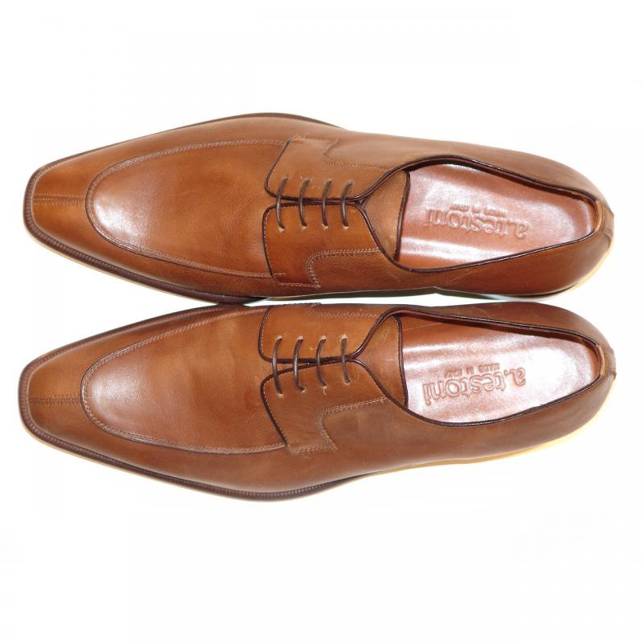 A.Testoni 45533 Caramel Matte Leather Split Toe -Final Sale